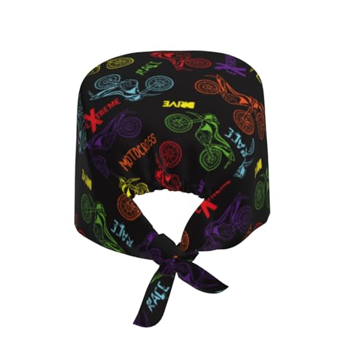 Image of Working Cap Scrub Cap with Sweatband Adjustable Unisex Women Tie Back Hat Nurse Surgical Caps