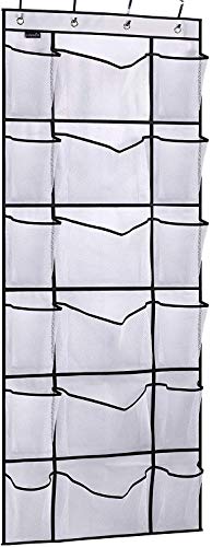 MISSLO over the Door Shoe Organizer with 6 Extra Large Mesh Storage Pockets