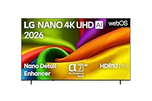 LG 85NU8E0B3LA TV 85 Zoll (215 cm) Nano 4K UHD TV (α7 Gen9 4K AI Prozessor, webOS 26, 60Hz (VRR bis zu 60Hz)) [Modelljahr 2026] [Energieklasse E]