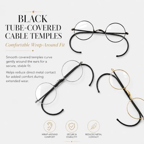 Image of Agstum Retro Small Round Optical Rare Wire Rim Eyeglasses Frame