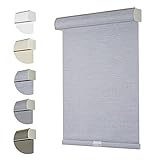 Persilux Custom Size Free-Stop Cordless 100% Blackout Roller Blinds for Window Blinds with Texture F