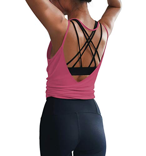 Image of LEXISLOVE Womens Workout Shirts Sexy Open Back Activewear Workout Clothes Sports Yoga Tank Tops