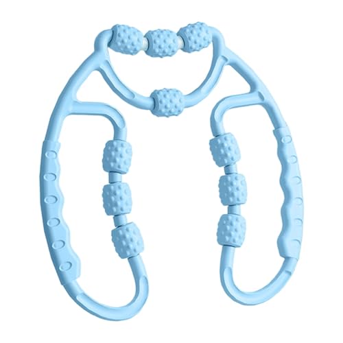 Kokiya Leg Massage Roller 10 Wheel Handheld Portable Deep Tissue Massage Tool Leg Clamp for Exercise Dancer Workout, Blue