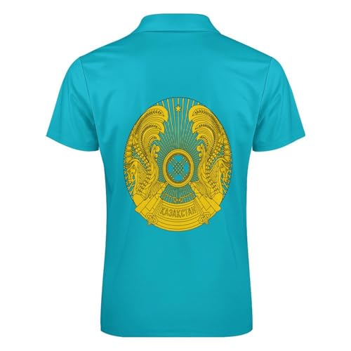 Polo homme drapeau kazakh blouse grande taille confortable coupe ajustée - 4