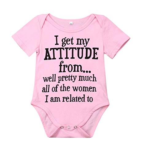 Newborn Baby GOT My Mind ON My Mommy Paws Funny Bodysuits Rompers Outfits Grey White 0-18M (Z-z I?Get?My?Attitude?from, 3-6M)