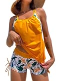 BIKINX Tankini Bathing Suits for Women Two Piece Swimsuit Maternity Tankini Floral Tank Top Bikinis