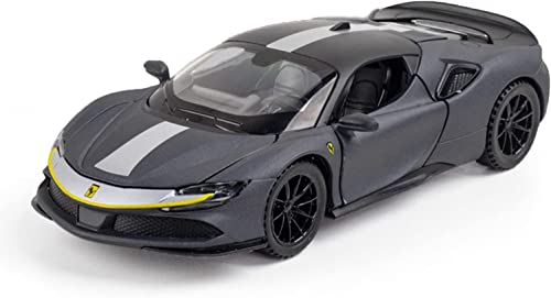 Image of Metal Pull Back Diecast Car 1:32 Ferrari SF90 Pull Back Car Model with Sound Light Boys Gifts Toys for Kids【Pack of 1】,multicolor