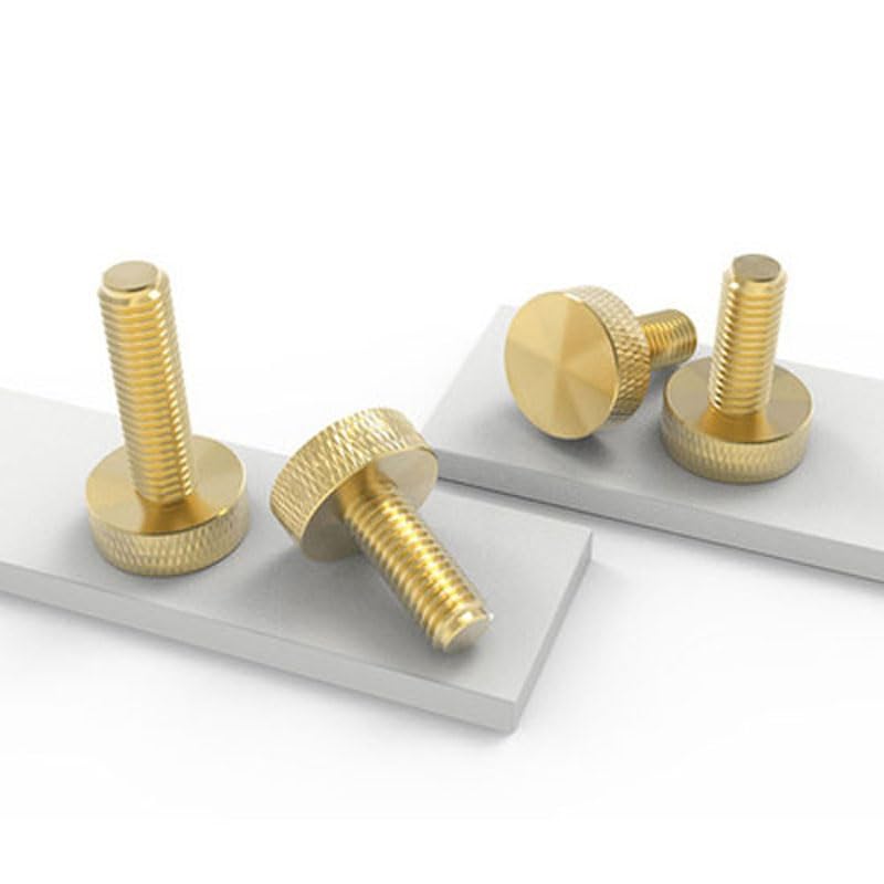 2PCS Brass Flat head Screw H59 Adjust knurling Screws Thumb Bolts M5 M6 - (Dimensions: M6x14mm(2pcs))