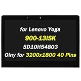 5D10H54803 Replacement for Lenovo Yoga 900-13ISK 900-13ISK2 Type 80MK 80UE 80MK00LVUS 80MK00GCIX 80MK008PUS 80MK002CUS 13.3' 40pins LCD LED Touch Screen Digitizer Assembly (Only for 3200x1800)