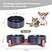 Ceramic Dog Bowls for Small Size Dogs, Cat Food and Water Bowl Set with 15° Adjustable Wood Stand, Raised Non-Slip Pet Bowls, Dual Feeder for Cats & Small Dogs, Matte Glaze 13.5oz Set of 2(Black)