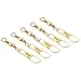 PATIKIL Fishing Barrel Swivel with Safety Snap, 50Pcs 15lb Carbon Steel Solid Ring Terminal Tackle for Saltwater Freshwater Fishing, Golden