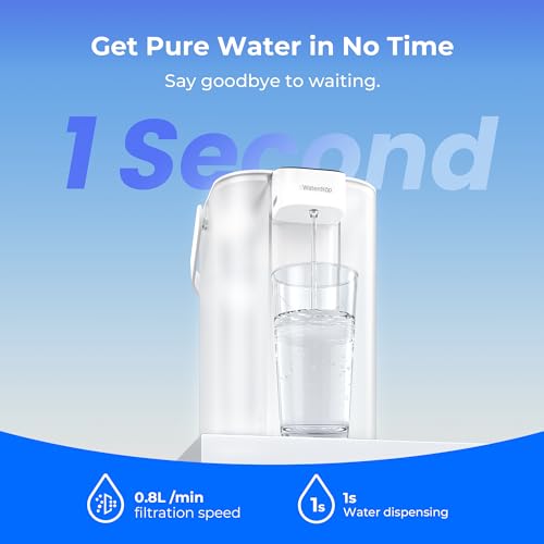 Image of Waterdrop EDC01W Electric Water Filter Pitcher, NSF /ANSI 42, 15-Cup, White | 98% Chloramine Reduction, Rechargeable Water Dispenser, Instant 200-Gallon Countertop Purifier, Reduce PFOA /PFOS, Lead