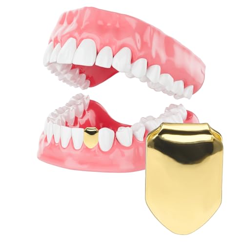 GETBSTOOP Denti Hip Hop Bretelle Placcate Tinta Unita Tappo for Denti Singoli for Denti Denti Hip Hop Grillz Bling Lumache Decorazione for Denti Bocca Forniture for Feste Griglie for Denti