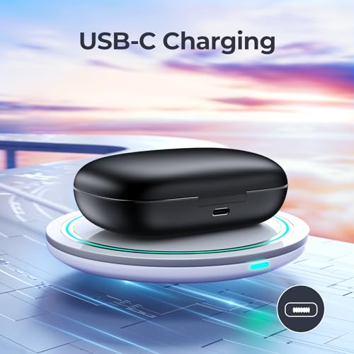 Active Noise Cancelling Wireless Earbuds Bluetooth Headphones 90 Hrs Playtime Ear Buds with Hi-Res Stereo Deep Bass Power Display Earphones with Earhooks Waterproof Transparency Headset Sports/Running - image 6