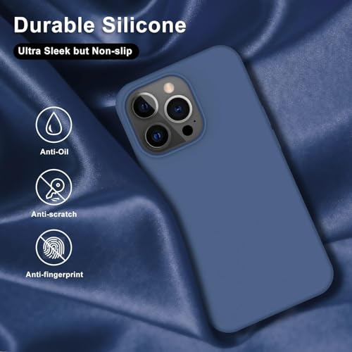 Image of DIZORO Silicone Back Case for iPhone 14 Pro Max, Soft-Touch Phone Microfiber Silicone Back Cover for iPhone 14 Pro Max-Blue