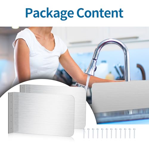 awagas 2 Pcs Stainless Steel Splash Guard Kitchen Sink Side Splash Guard, 17 x 12 Inch Wall Mount Guard with Screws, Commercial Restaurant Hand Sink, Food Truck and Prep Sink, Splash Guard Protector - Image 8