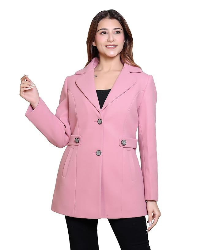 Comfy SparrowWomen’s Winter Wear Coat Regular Fit For Casual Wear | Collared Neck | Full Sleeve | Buttoned | Latest Stylish Coat Crafted With Comfort Fit