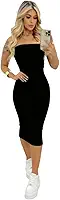 Vestido Feminino Midi Tubinho Sem Alça Coladinho Lindo