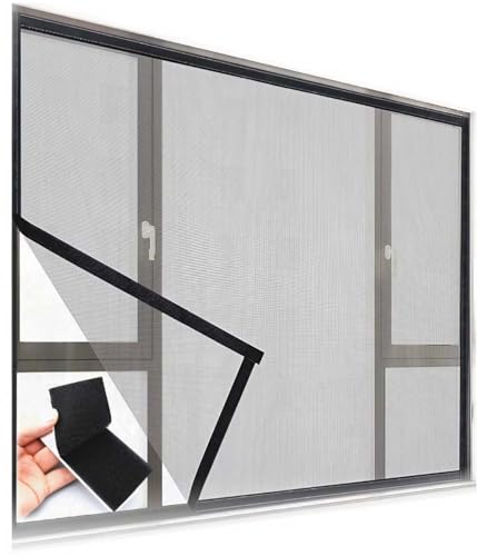 Mosquiteras para ventanas, mosquitera de poliéster sin taladrar, mosquitera ajustable que se puede cortar, malla antimosquitos