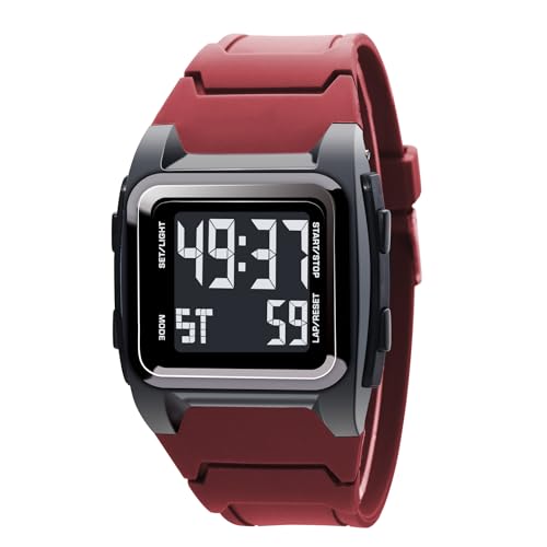 LIWEARE Reloj deportivo casual vintage digital 50 m,...