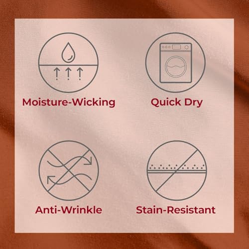 Image of Mellanni Split King Sheets Set - 5 PC Iconic Collection Bedding - Hotel Luxury, Extra Soft, Cooling Bed Sheets - Wrinkle, Fade, Stain Resistant (Split King, Terracotta)