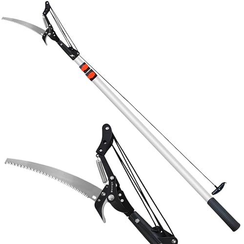 Mesoga Tree Trimmer Pole Saw 5-13FT, Tree Pruner Extendable, Long Handle Pruning Shears, Tree Clippers, Branch Cutters, Telescoping Loppers