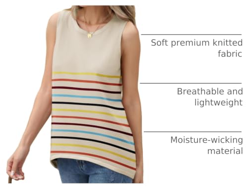 Image of Zeagoo Womens Sleeveless Sweater Vest Crewneck Knit Loose Sweater Tank Tops Lightweight Shirts Blouses 2026