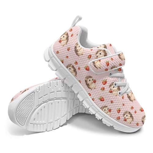 Coloranimal Sneakers for Girls Running Shoes Kids Walking Shoes Tennis Shoes Single Buckle Lace Up Sports Shoes Mesh Athletic Shoes