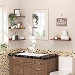 upsimples Floating Shelves for Wall, Wall Shelves for Decor Storage Set of 6, Wall Mounted Wood Shelves for Bedroom, Living Room, Bathroom, Kitchen, Picture Ledge Shelves, Brown - Image 2