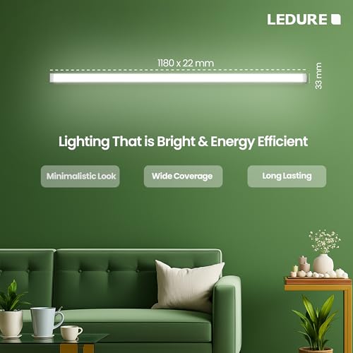 Image of LEDURE Linear Comet Batten Series: 22 W Energy-Efficient Batten | Internal Driver | 4ft LED Suitable for Wall & Surface Mounting | Led Tubelight Batten |Warm White (Pack of 4)