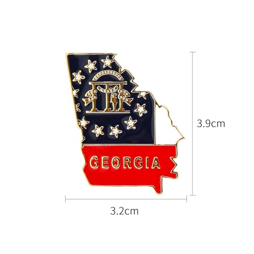 Image of State Shaped Map Lapel Metal Pin Enamel Brooch Keepsake Beautifully Designed for Backpack Hat