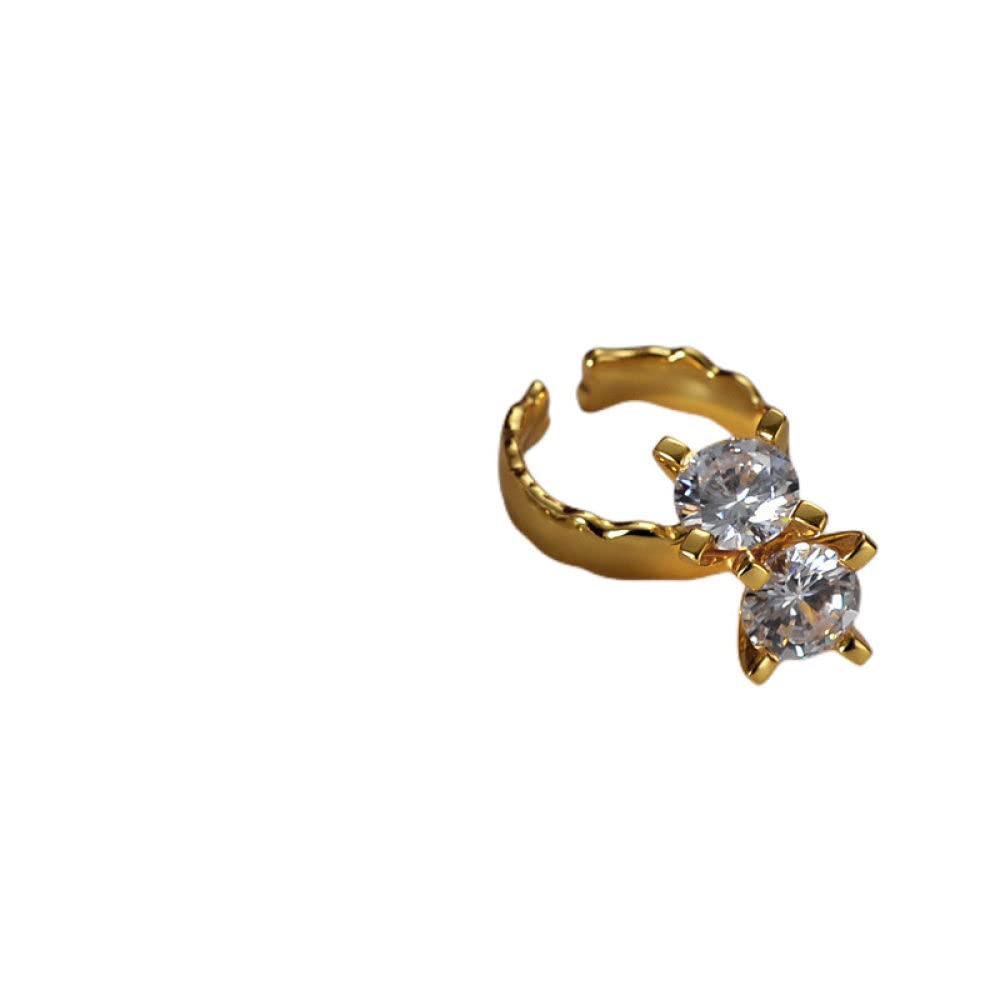 HGJH Anello Regolabile,Anelli Regolabili per Le Donne Ciondolo in Zircone Placcato Oro 925 Anelli di Eternità Moda Temperamento FEDI Nuziali Anelli di Promessa per Ragazze Signore