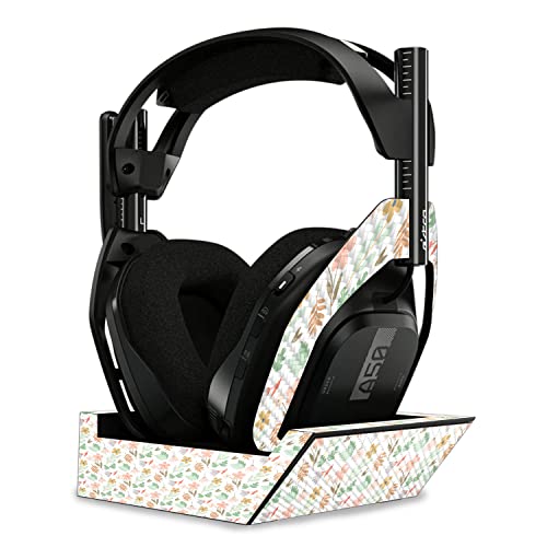 Image of MightySkins Carbon Fiber Skin Compatible with Astro A50 Wireless Headphones + Base Station (Gen 4) - Neutral Flowers | Protective, Durable Textured Carbon Fiber Finish | Easy to Apply