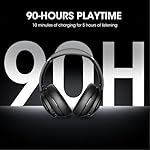 DOQAUS Upgrade Bluetooth Headphones Over Ear, 90H Playtime BT 5.3 Wireless Headphone EQ Modes, Built-in HD Mic, HiFi Stereo Sound, Deep Bass, Memory Foam Cups for Phone/PC&Travel/Gym/Workout - Image 2