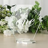 Clear Acrylic Place Cards Hexagon Seating Cards Wedding Table Numbers With Holder Sublimation...