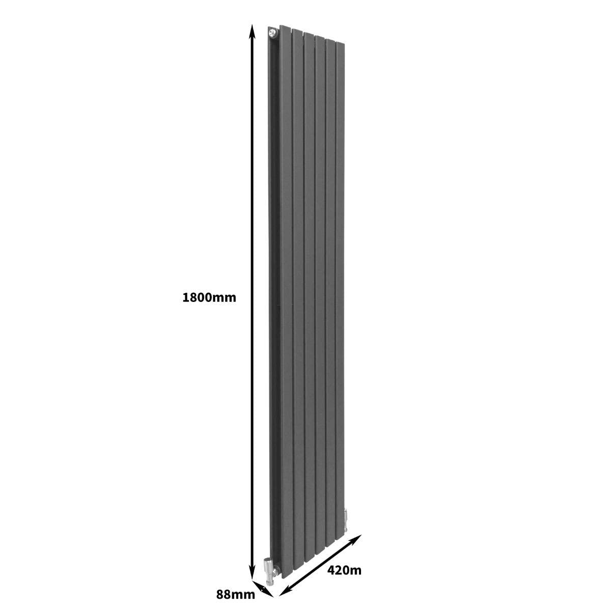Radiatori Termosifoni in Acciaio Calorifero a Doppio Strato a Pannelli Piatti Riscaldamento Centralizzato Colonna Termosifone Orizzontale Radiatore a Parete - Grigio Antracite - 180 x 42 cm