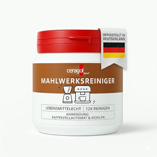 ceragol Mahlwerkreiniger Vollautomat und Kaffemühle 200g - Reinigungsbohnen Mahlwerk - Kaffeemühlenreiniger - Mahlwerk Reiniger für Kaffeevollautomaten und Mühlen - Grinder Cleaner Kaffeemaschine