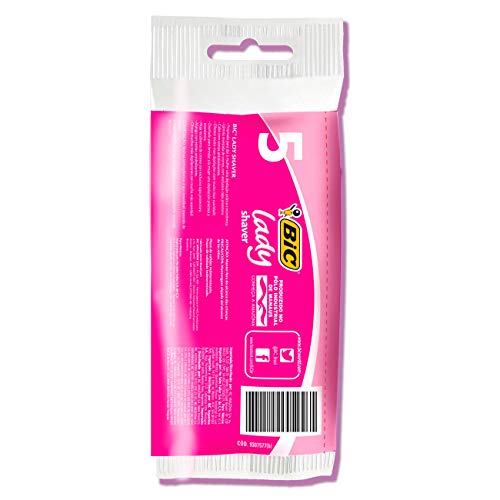 Aparelho de Depilação BIC Lady Shaver, 1 Lâmina Revestida de Cromo, Rosa, Cabo Antideslizante, 90256