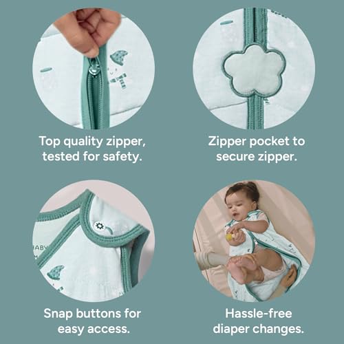 Image of NINTARABABY 1.5 TOG Sleep Sack - Organic Cotton | Soft, Breathable, Winter Swaddle, Wearable Blanket for Newborns (3-9 Months), Unisex Sleeping Bag, Gifts for Babies