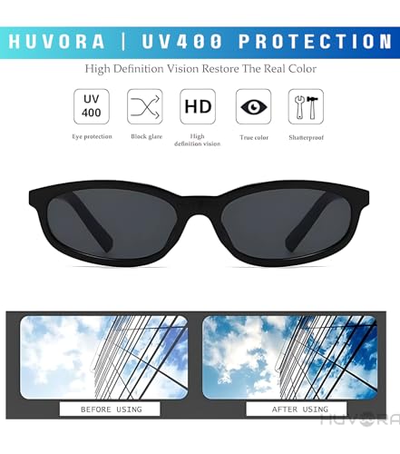 Image of Designer Miu Miu Oval Cat Eye Sunglasses for Stylish Women | UV400 Protected Trendy Narrow Frame Retro Glasses for Woman | Anti Blue Lens Computer Specs | Vintage Branded Goggles