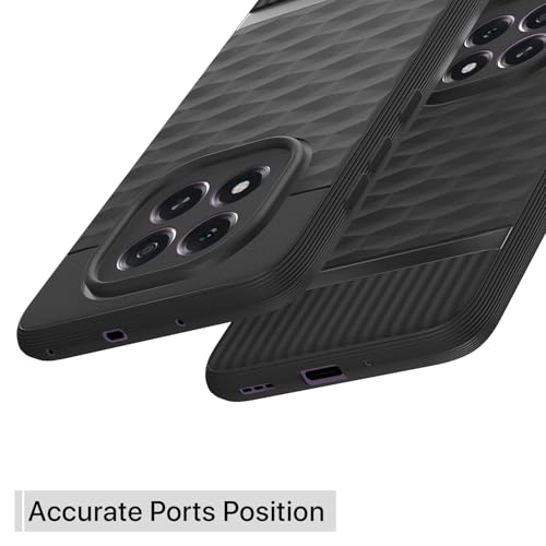 Image of Pikkme Back Cover for Oppo F29 5G Soft Grip 3D Hexa Cube Texture Silicone Bumper Case (Black)
