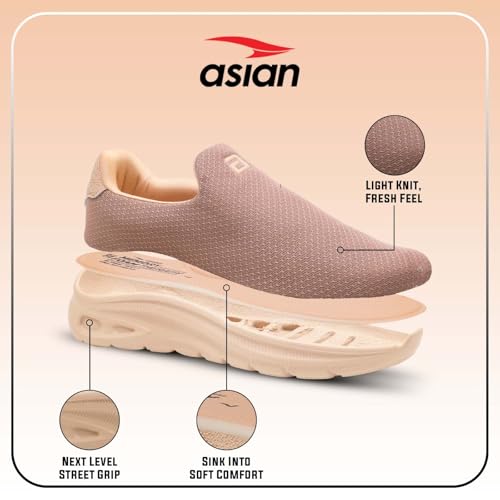 Image of ASIAN Wonderwalk-01 Men's Walking Shoes | Lightweight Slip-On Sneakers with Memory Foam Cushioning & Breathable Mesh Upper | Perfect for Walking, Office Wear, Travel & Daily Comfort