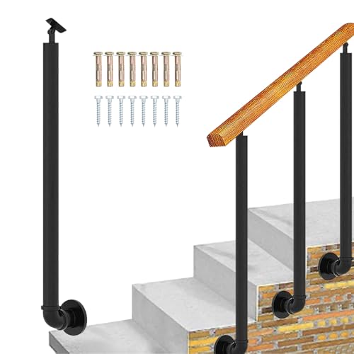 Rampe d'escalier extérieure latérale avec fixations et poteaux réglables