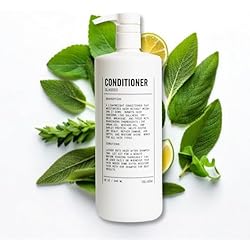 Blu Atlas Mens Natural Conditioner Organic, Sulfate-Free, Paraben-Free Deep Moisturizing & Scalp Soothing Classic Scent Bergamot, Sage, Patchouli Made in America 32 oz