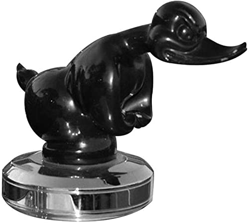 Angry Duck Hood Ornament, Alloy 3D Funny Duck Hood Ornament Car Bonnet Ornament, 4x4 Inch Self Adhesive Duck Car Emblems, Metal Duck Statue for Vehicles Home Office Decoration(Black)