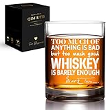 QIMIUTB Whiskey Glass with Mark Twain Quote, Funny Christmas Birthday Gifts for Friends, Dad, Coworkers, Husband, Uncle,Grandpa, Old Fashioned Glasses-46