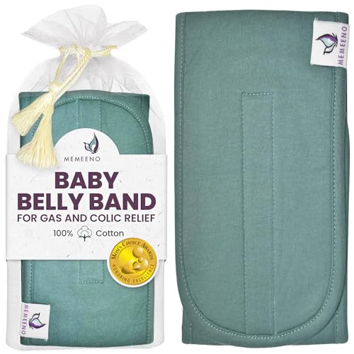 MEMEENO Belly Band for Baby, Heating Pad for Colic, Gas Relief for Infants, Heated Tummy Wrap for Newborns, Forest