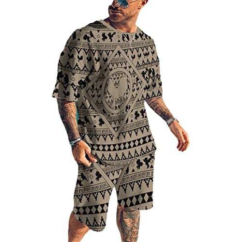 T-shirt imprimé 3D et short homme noir et blanc XL ts1390