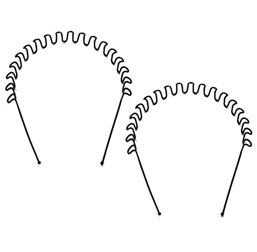 Style Tweak Metal Zigzag Wave Black Hairband For Unisex - Set Of 2 (B01EOJZZAC) Amazon Price History, Amazon Price Tracker