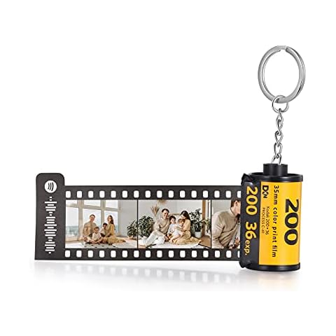 ALBERTBAND Personalised Keychain with Photo 5/8/10/15/20 pcs - Colorful Custom Camera Film Roll Album Keychain Gift Birthday Holiday for Men Women Lover Dad Mom Friend (Spotify code-5pcs) Cover